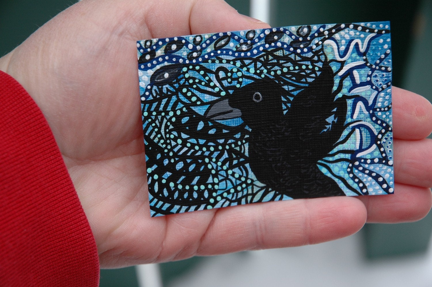 Wind, Original Crow Aceo
