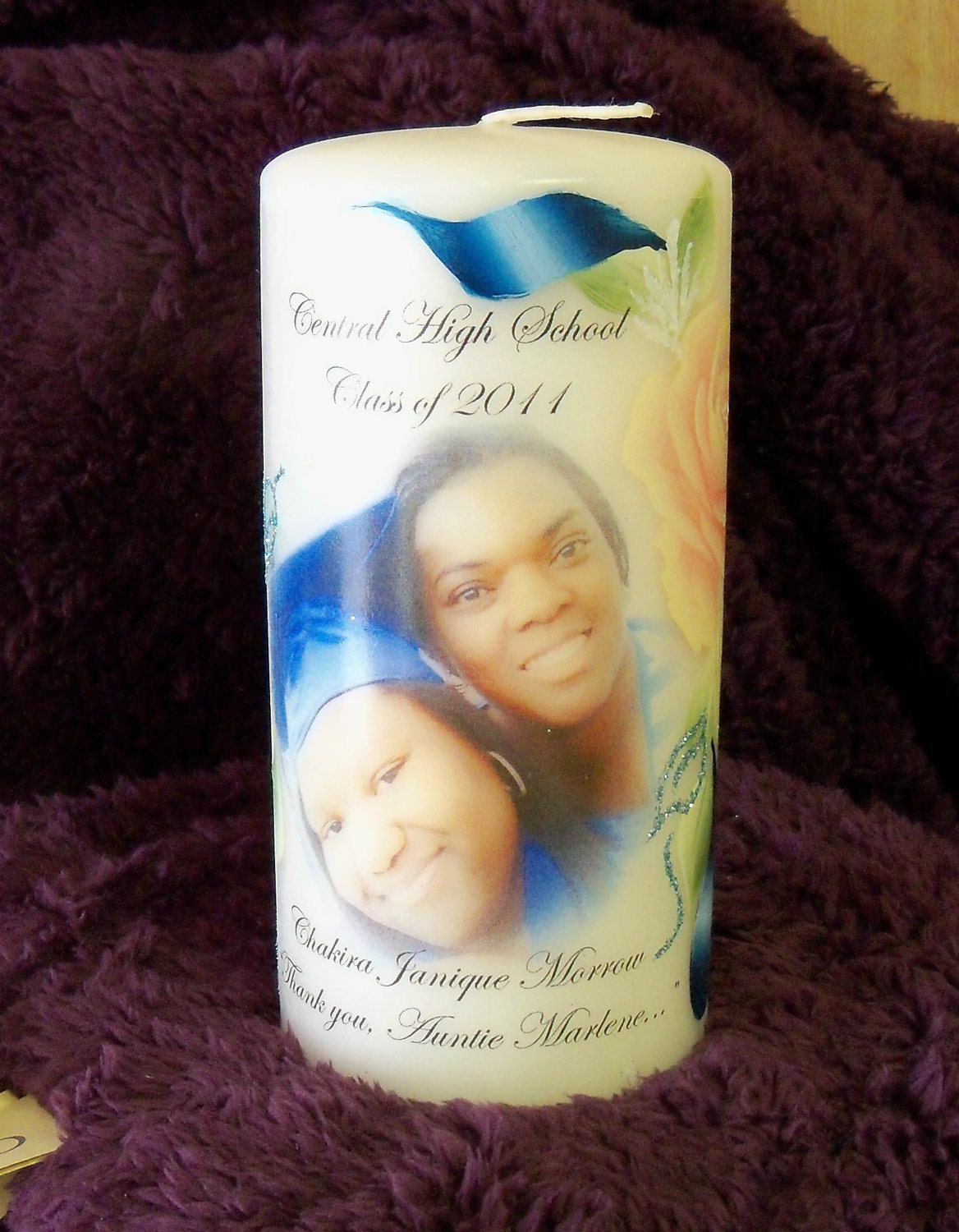 Customized Keepsake Graduation Photo Candle