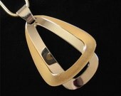 Napier Modernist Two Tone Pendant Necklace