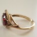 10K Ring With Cherry Red Stone, Size 4.5, 1970s