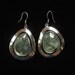 Sterling Moss Agate Earrings, Signed OSCAR'S, Large