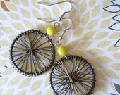 Bette Bronze Earrings with Chartreuse Accent