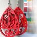 Raja Red Teardrop Wooden Earrings