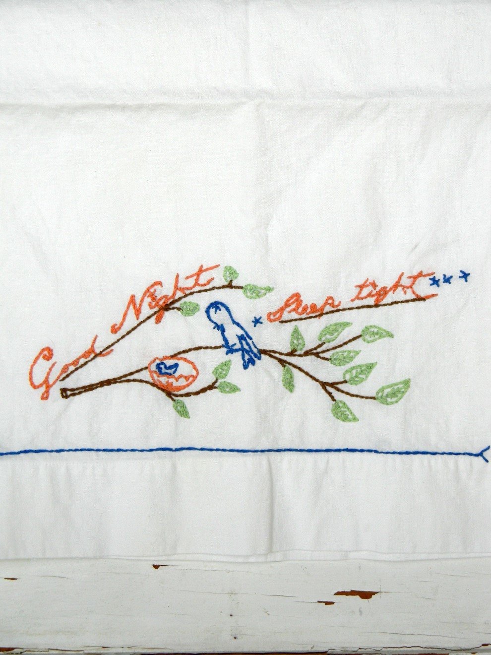 vintage crib pillow case