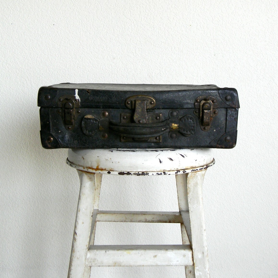 vintage wallpaper contractor suitcase and supplies