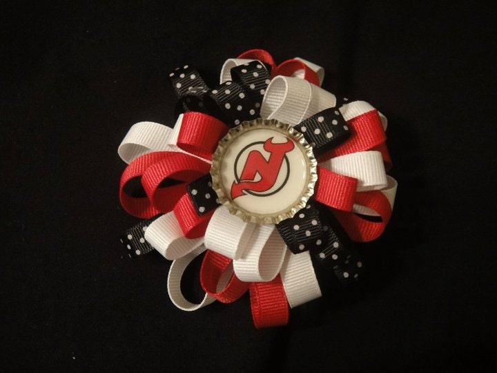 New Jersey Devils Triple Layer Fabric Bow
