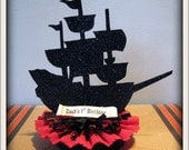 pirate ship cake topper centerpiece - personalized