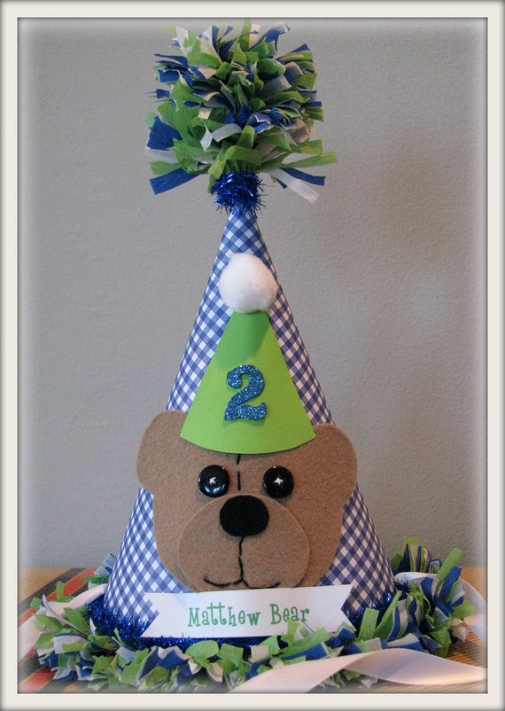 Handmade Teddy Bear Birthday Party Hat