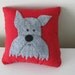 Mini Schnauzer on mini pillow, original design, handsewn