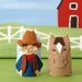Cowboy and Horse Finger Puppet Set