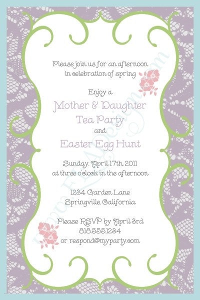 INVITATION, Tea Lace - Printable Il_570xn