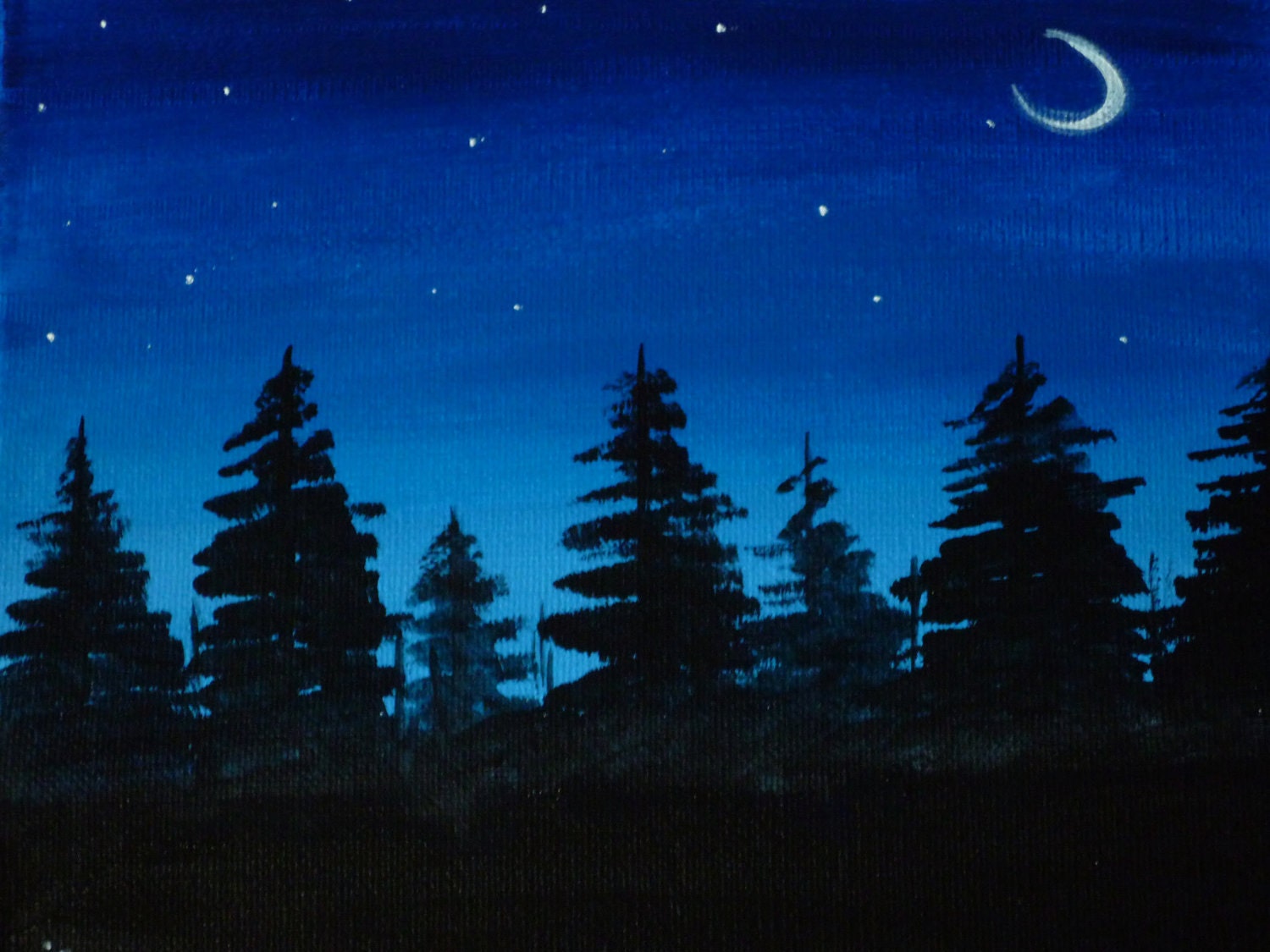 Under the Stars- Original Painting by Jamies Art 8x10