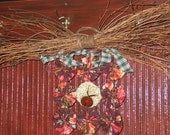 Rust, Floral, and Country Greens Yo Yo Door or Wall Hanging with Bells