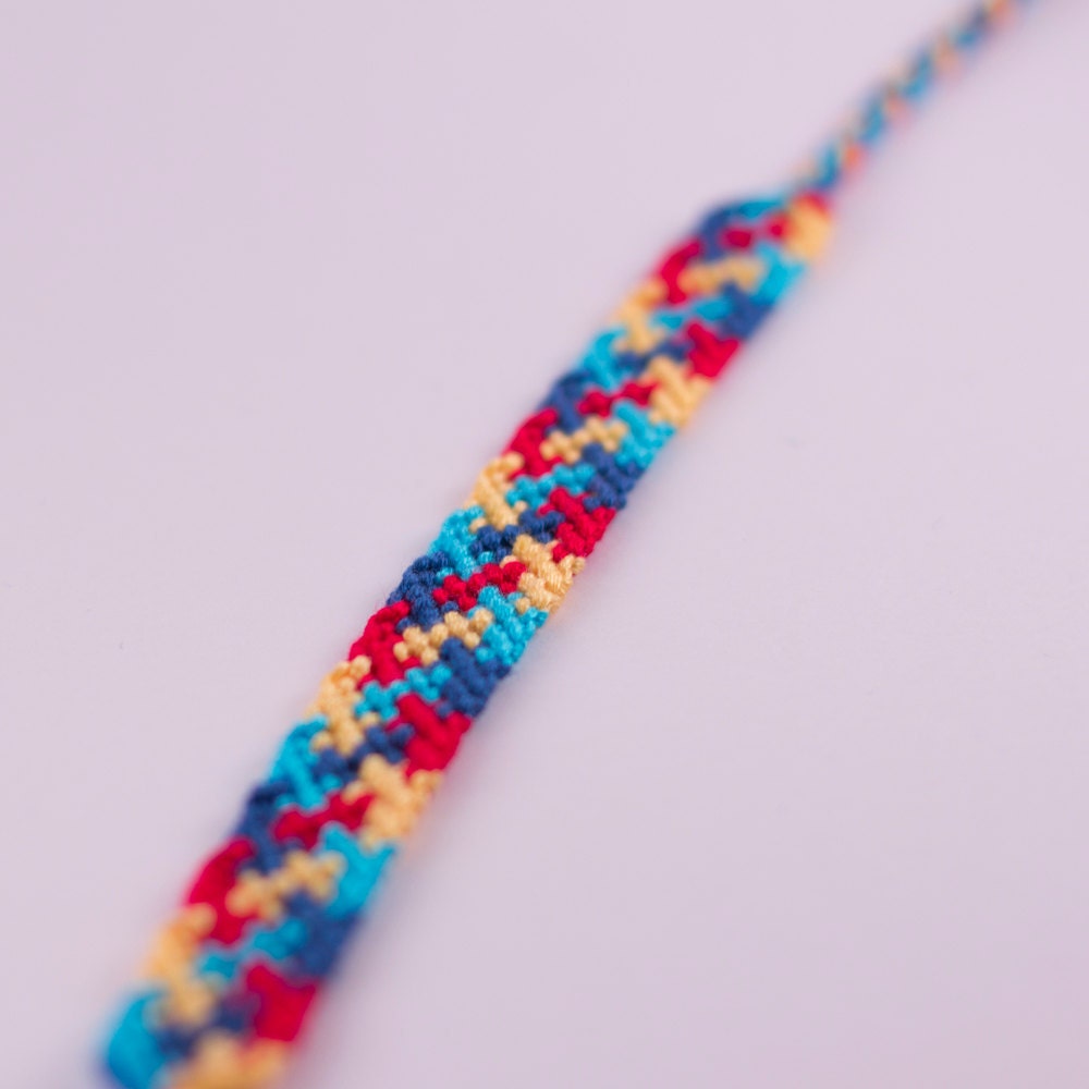 Thin Autism Awareness Macrame Friendship bracelet - MADE TO ORDER