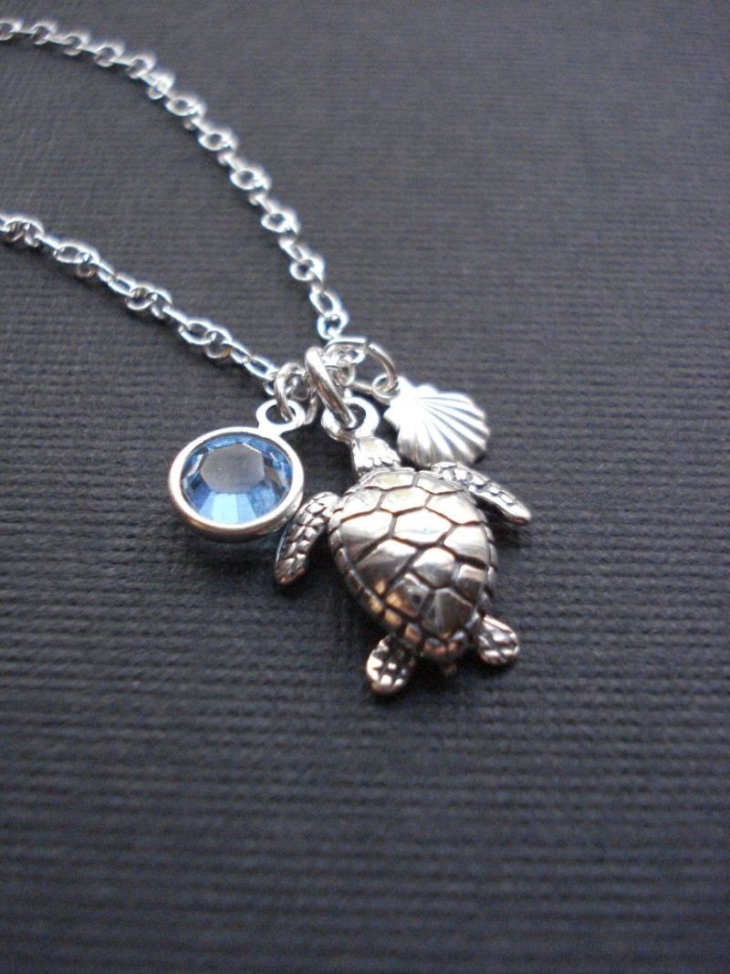 Sea Turtle Necklace In Sterling Silver Turtle by AnechkasJewelry