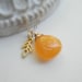 Orange Jade Necklace In Gold, Pumpkin Necklace, Orange Stone, Tangerine, Pendant, Gift For Her Under 50