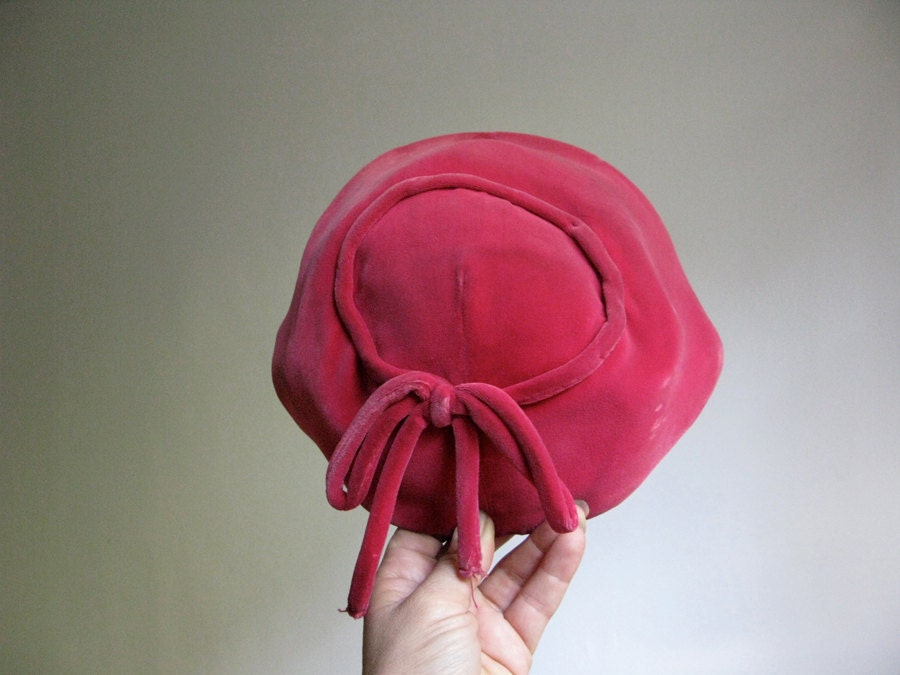 Gimbels Pink Velvet Hat