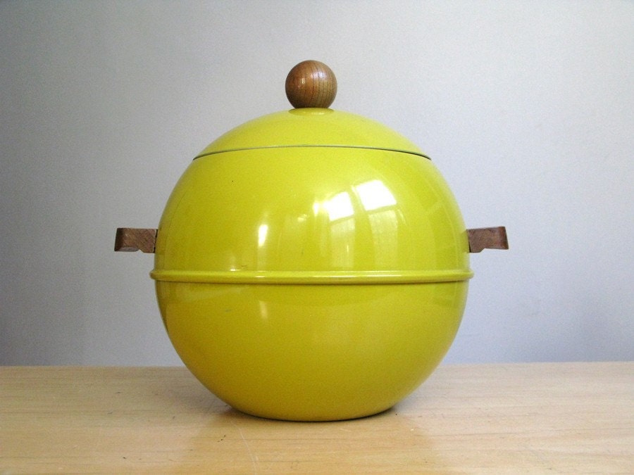 Vintage Mod Yellow Ice Bucket