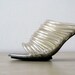 Robert Clergerie Metal and Lucite Tubing Slip On Heels