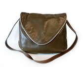SALE Vintage JOSEPH MAGNIN Made in Italy  Leather Purse Shoulder purse Gold leather trim Handbag