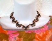 SALE Vintage 1940s Copper Necklace Art Deco Renoir, Matisse