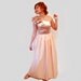 Vintage 60s Dress One Shoulder Bow Dress Pink Peach Party Evening Prom Wedding Gown