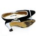 Vintage Black and White Pumps Heels Shoes  with leather trim Women 7.5M