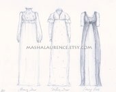 Regency Series, year 1801, original 8x10 pencil drawing