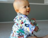 Baby Onesie Kimono - Ninja PANDA Anime - sizes 0 through 24 months - cool baby clothes