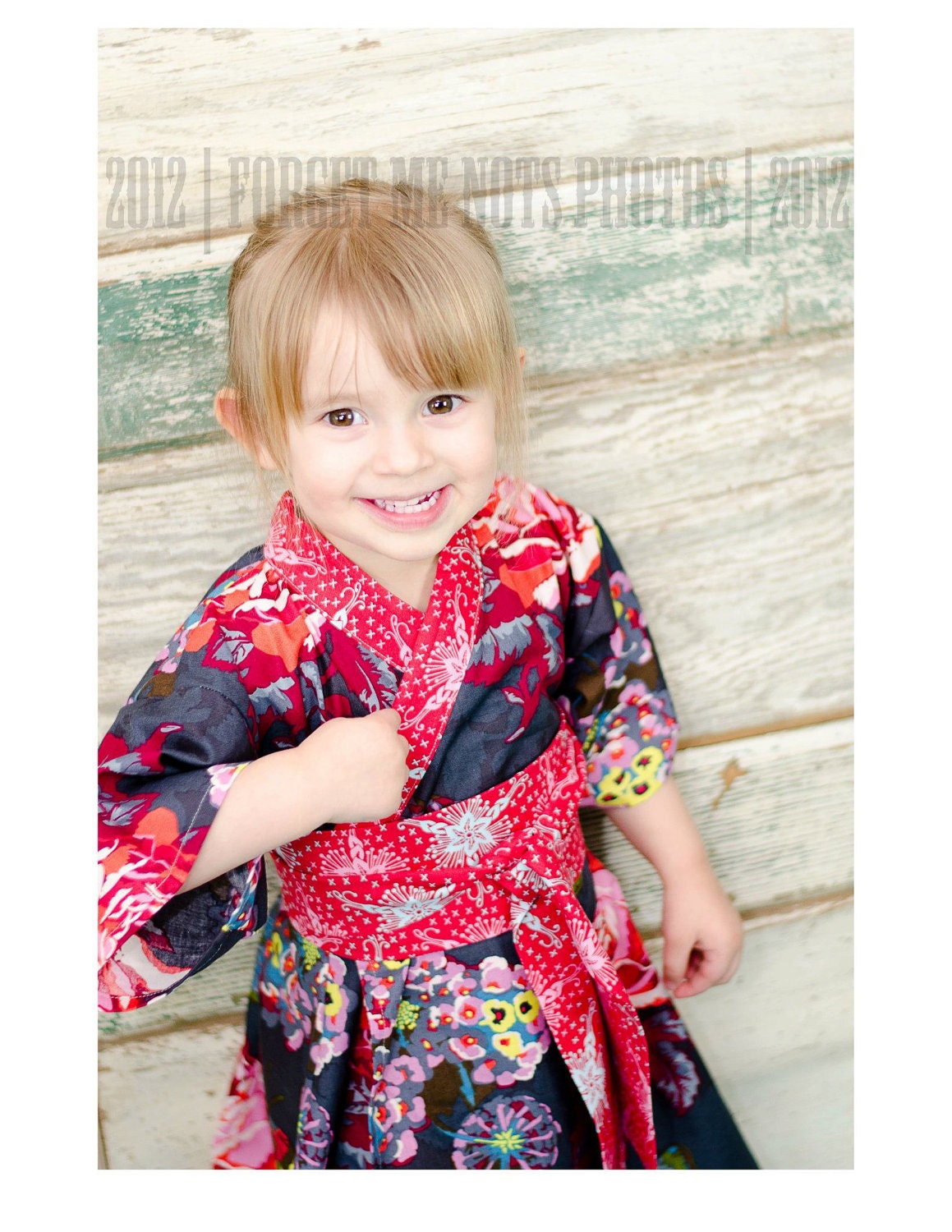 KIMONO DRESS - Nilas Bouquet - sizes 0 through 3T - baby girls toddler easter dress