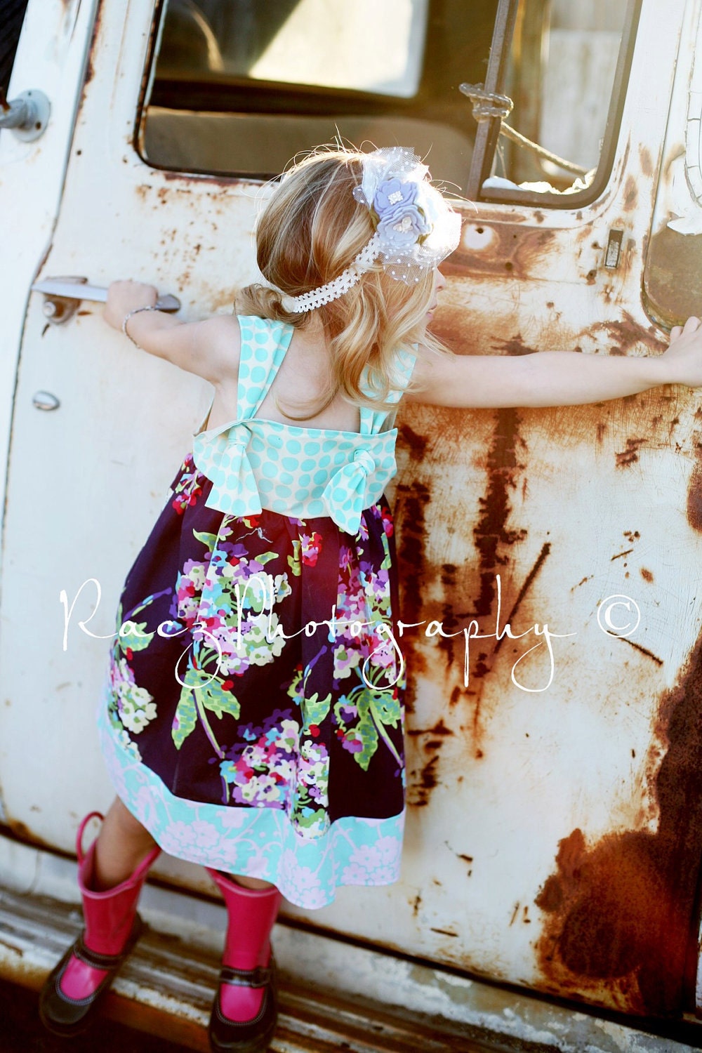 Size 12-18m Water Bouquet Knot Dress -- Ready to Ship boutique girls toddler baby children clothing