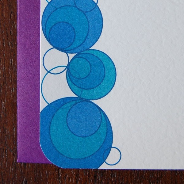 Flat Notecard - Jewel toned Circles, Set of 5