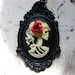 Day of the Dead Lolita Victorian Girl Cameo Necklace - YOU Choose Rose color