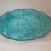 Lace Patterned, Turquoise, Ceramic Platter