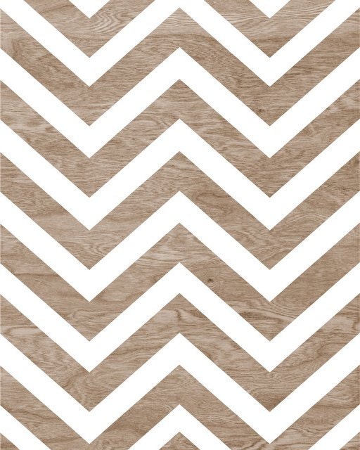 BOGO SALE - Light Brown Wood Grain Faux Bois White Chevron Art Print Home Decor -  8 x 10 - Chevron Pattern No. 6