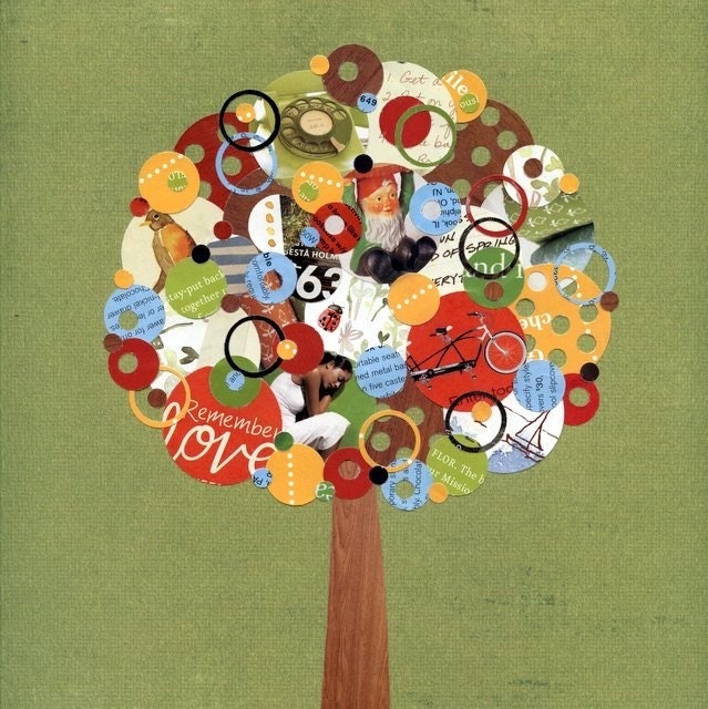 Full Circle Tree - Hidden Treasures - 8x10 Collage Reproduction Print