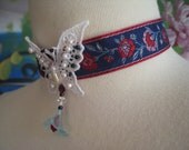 Lace Butterfly Necklace Floral Jacquard Ribbon Freshwater Pearls Glass Bead Choker