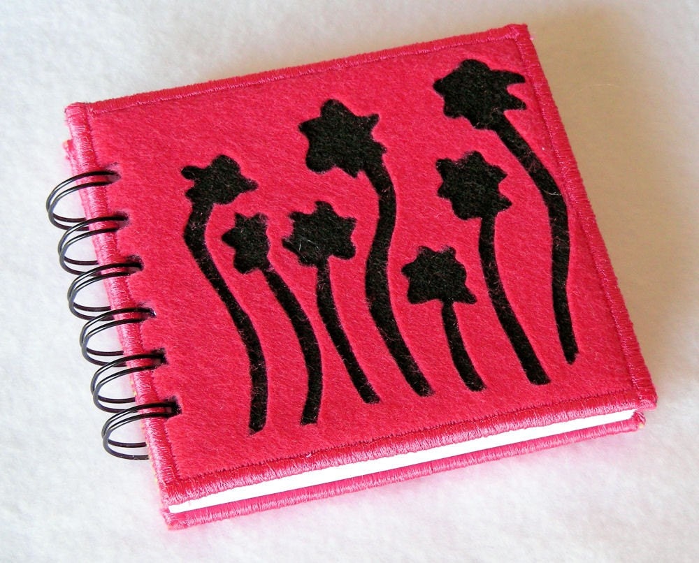 Sewing notebook with felt cover, sewing machine stitch journal, 50 pages - MisterPenQuin