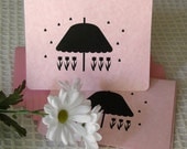 Silhouette Note Card Set of 4 - Raining Hearts