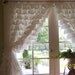 pair of romantic snow white ruffled curtains