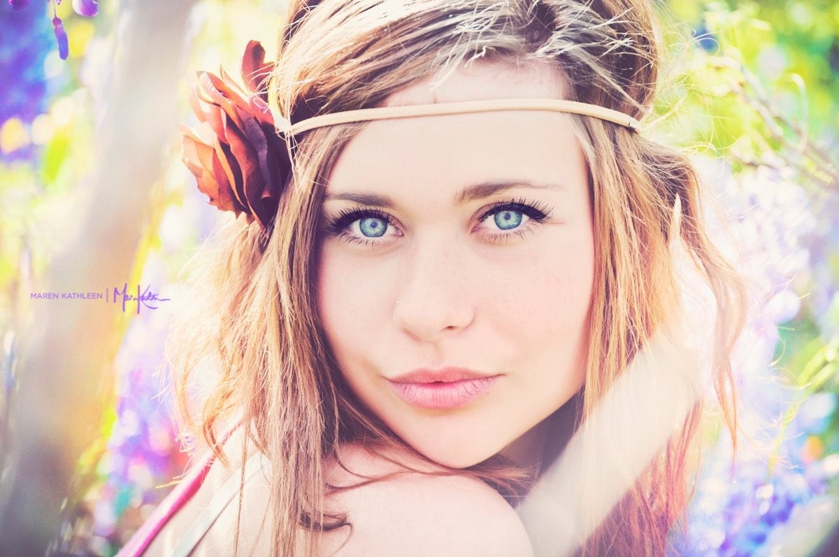 Bohemian Brown   Rose Elastic headband