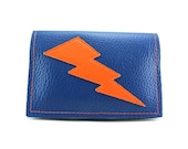 Blue and Orange Lightning Bolt Mini Wallet - bolts in too many colors