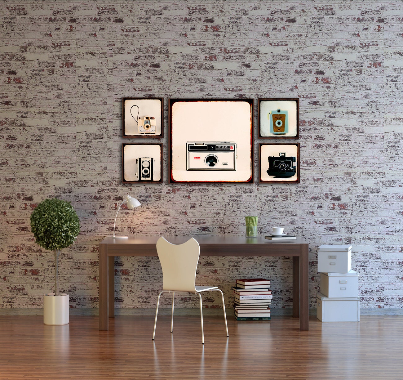 Wood Photo Blocks - Vintage Camera Art - Camera Love -    wood art, ready to hang, wood decor, wood blocks