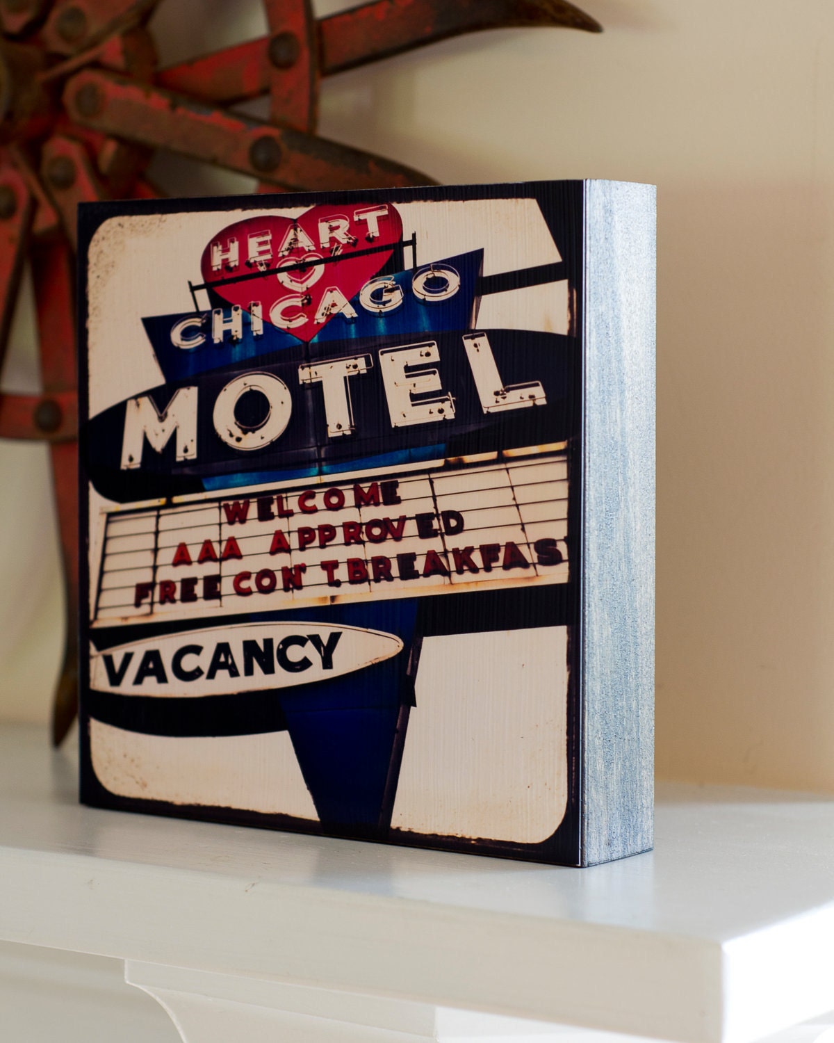 Wall Decor - Chicago Wood Photo Block - Heart O Chicago - wood art  - Chicago art, Chicago neon, Etsy Home Decor