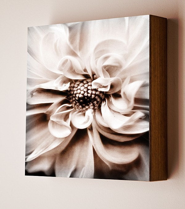 Nature Print - flower photograph, wood mounted photography - Smoke - Wood Photo Block, 8x8 inch, wall decor