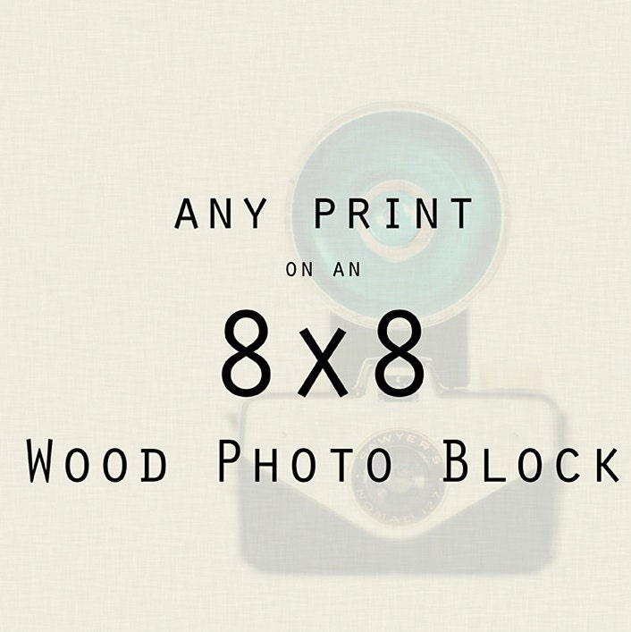 Wood Art: Any print mounted on an 8x8 wood photo block-  Chicago Decor, Paris Photos, Office Decor, Wall Decor-8x8