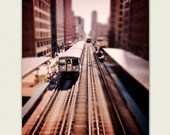 Chicago Photography - Train Wall decor, Boys room decor - Jackson - train art, Chicago home decor, Subway wall art