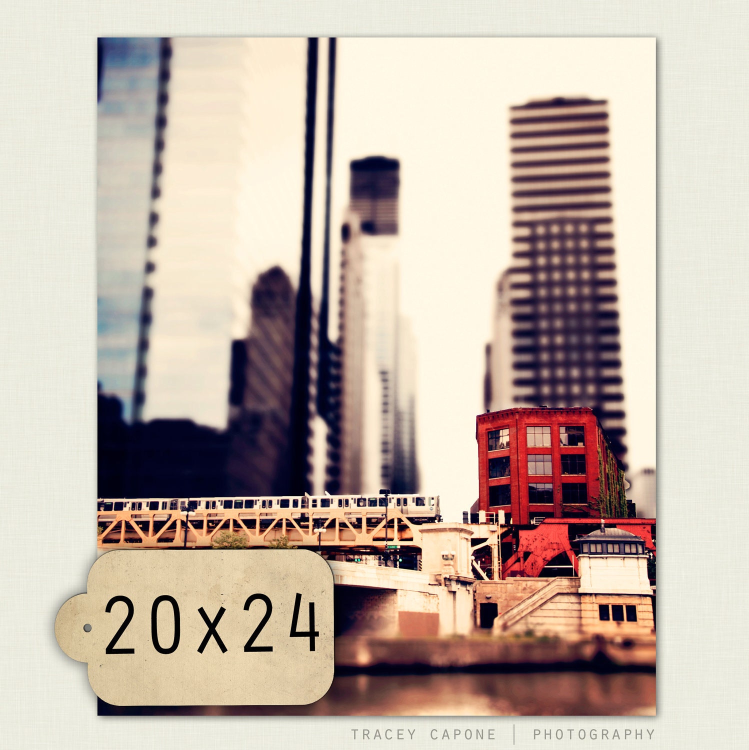 Chicago - train photography - urban skyline photograph - From the Loop - train art, chicago print, boys room wall art, etsy wall decor
