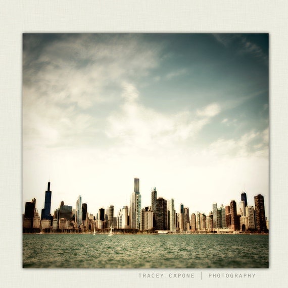 Photography - Chicago Skyline, Photography of Chicago - Floating Outside Metropolis - Wall Decor, Chicago Art, Urban Home Decor