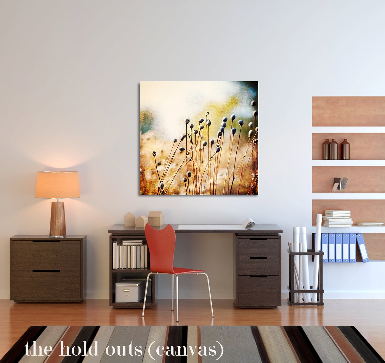 Fall Wall Decor - indigo, harvest gold, Autumn Wall Art - The Hold Outs - home decor, Chicago nature photograph, Autumn Wall Decor
